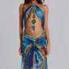 Robe longue dos nu « Quartz » à cristaux