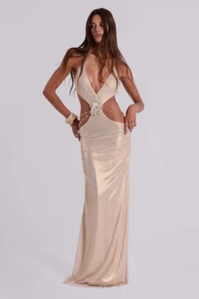 Robe longue dos nu Vida dorée