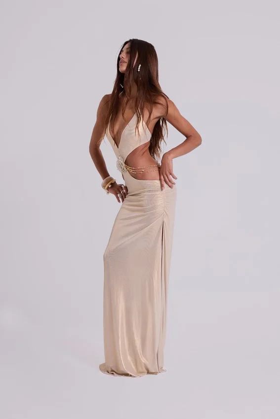 Robe longue dos nu Vida dorée