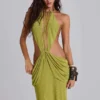 Robe longue drapée dos nu Darlyn