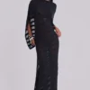Robe longue en maille « Noir »