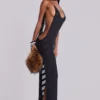 Robe longue en maille « Noir »