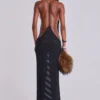 Robe longue en maille « Noir »
