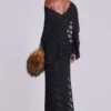 Robe longue en maille « Noir »