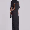 Robe longue en maille « Noir »