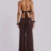 Robe longue plongeante en maille Moara