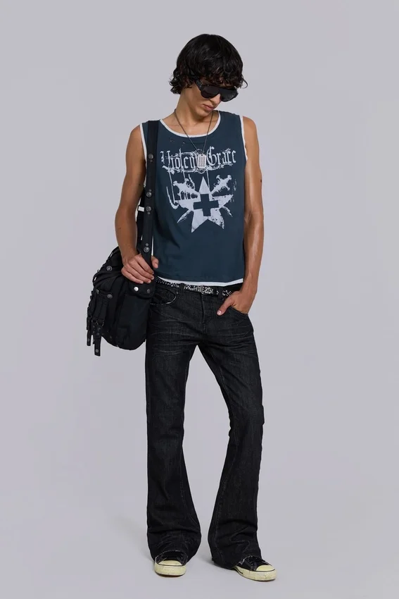 Sac à bandoulière en denim enduit « Drummer »