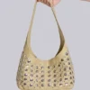Sac en cuir clouté Osmium, couleur crème