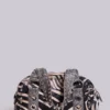 Sac Marza en cuir PU clouté, imprimé zèbre