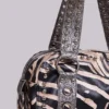 Sac Marza en cuir PU clouté, imprimé zèbre