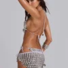 Sarong en crochet avec perles métalliques Selka