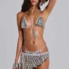 Sarong en crochet avec perles métalliques Selka