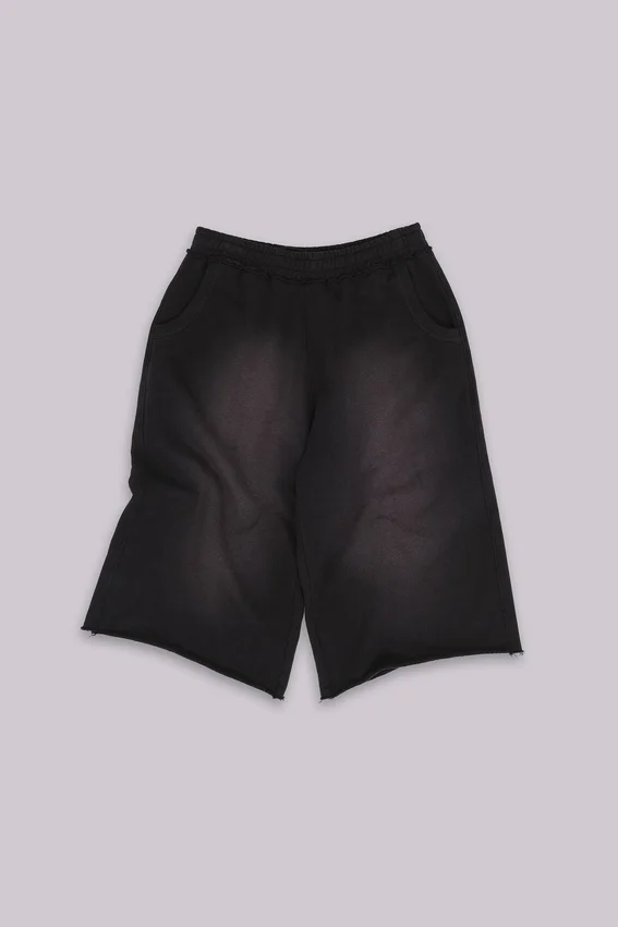 Short 3/4 Monster noir délavé