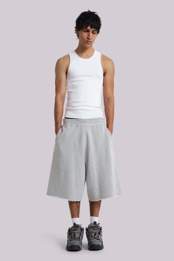 Short baggy de jogging « Monster Joggers » gris chiné