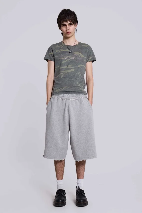 Short baggy de jogging « Monster Joggers » gris chiné