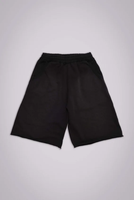 Short baggy de jogging Monster noir délavé