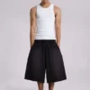 Short baggy de jogging Monster noir délavé