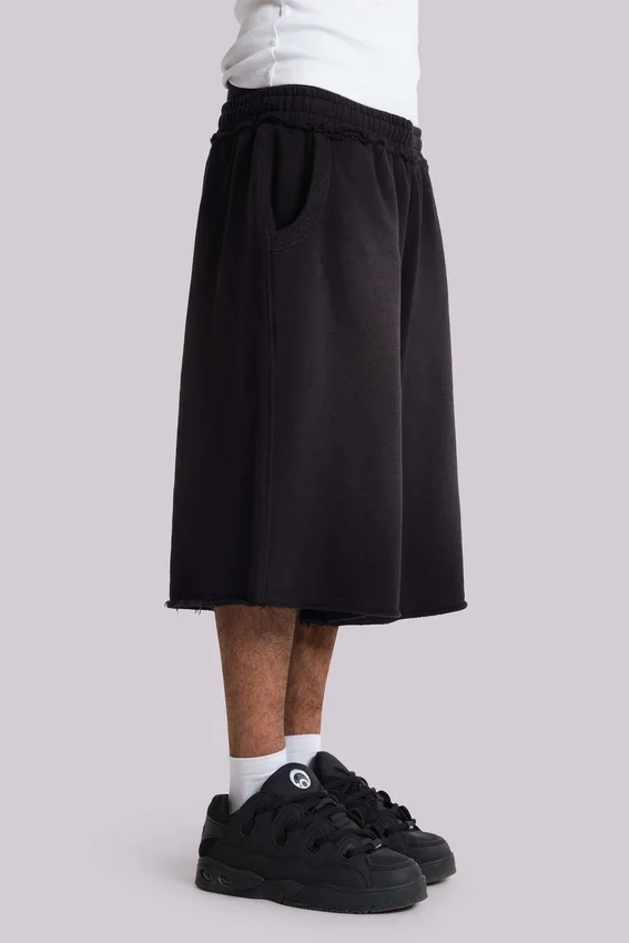 Short baggy de jogging Monster noir délavé