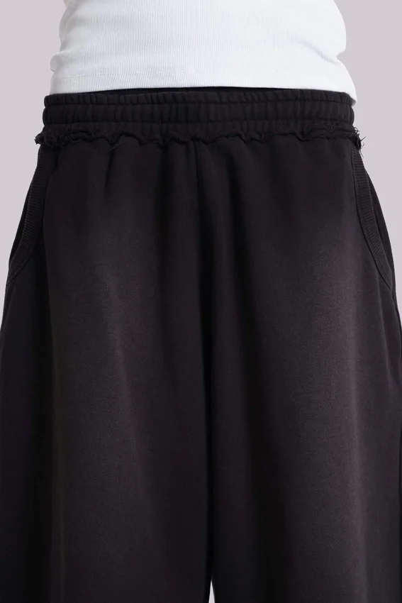 Short baggy de jogging Monster noir délavé