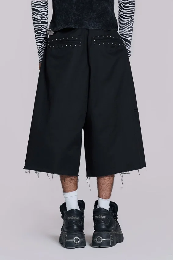 Short baggy Goliath noir clouté XL