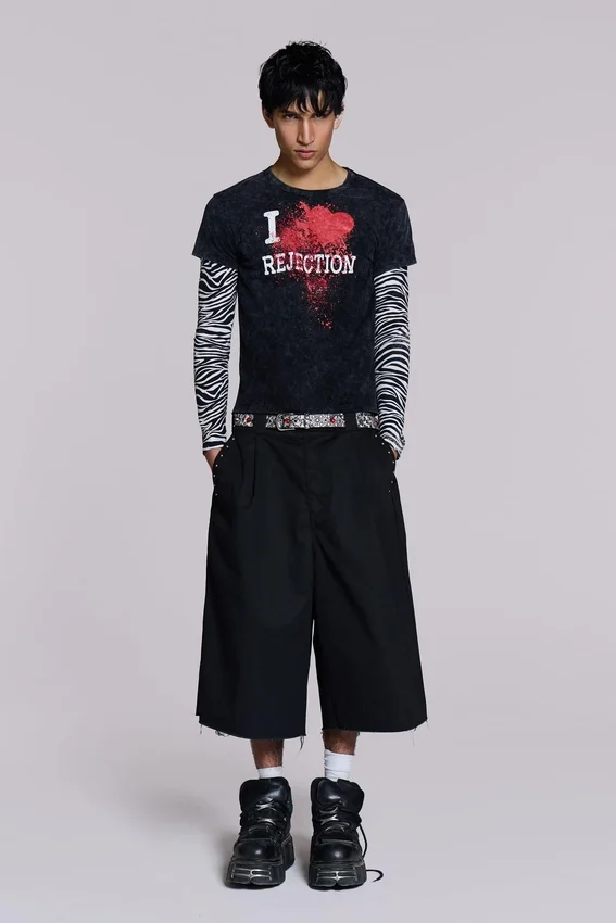 Short baggy Goliath noir clouté XL