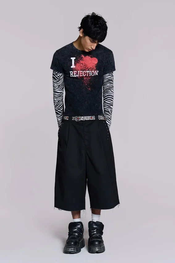 Short baggy Goliath noir clouté XL