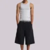 Short baggy Goliath noir à fines rayures