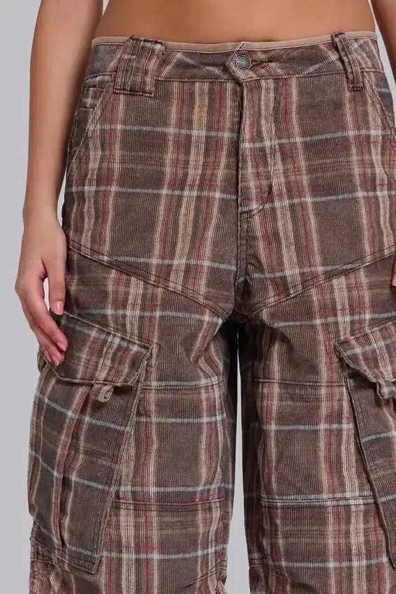 Short Cadet à carreaux marron