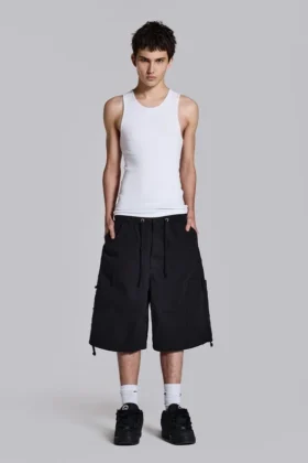 Short cargo baggy noir « Parachute Cargo »