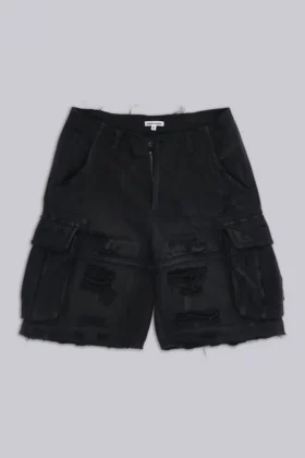 Short cargo « Beach » noir délavé