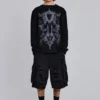 Short cargo « Beach » noir délavé