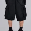 Short cargo « Beach » noir délavé