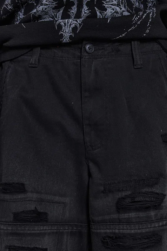 Short cargo « Beach » noir délavé