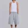 Short de jogging « Monster » en tissu gaufré gris chiné