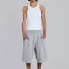 Short de jogging « Monster » en tissu gaufré gris chiné