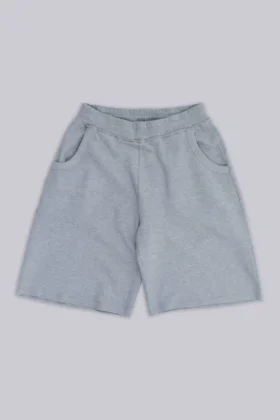 Short de jogging « Monster » en tissu gaufré gris chiné