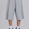 Short de jogging « Monster » en tissu gaufré gris chiné