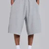 Short de jogging « Monster » en tissu gaufré gris chiné