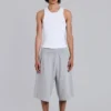Short de jogging « Monster » en tissu gaufré gris chiné