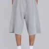 Short de jogging « Monster » en tissu gaufré gris chiné