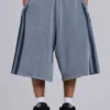 Short de jogging « Monster » gris délavé à rayures sportives