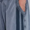 Short de jogging « Monster » gris délavé à rayures sportives