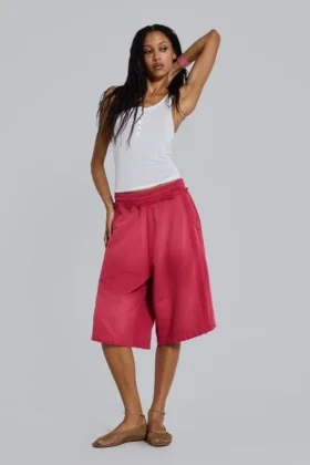 Short de jogging Monster à rayures sportives rouges