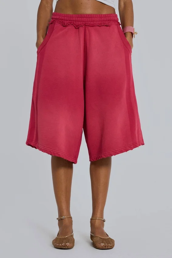 Short de jogging Monster à rayures sportives rouges