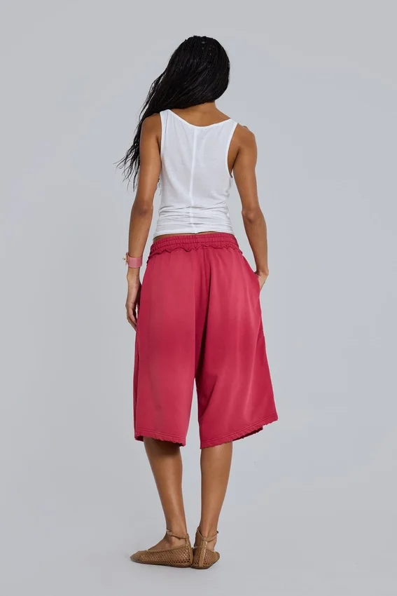 Short de jogging Monster à rayures sportives rouges
