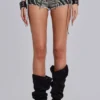 Short en denim zébré