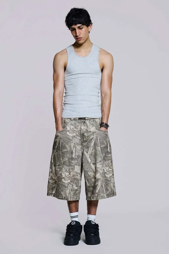 Short en jean Colossus camouflage Woodland