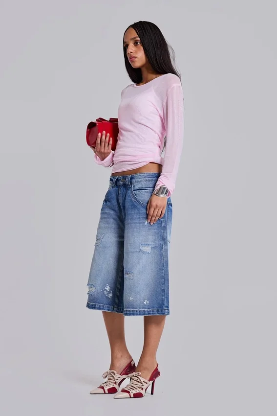 Short en jean « Colossus » délavé