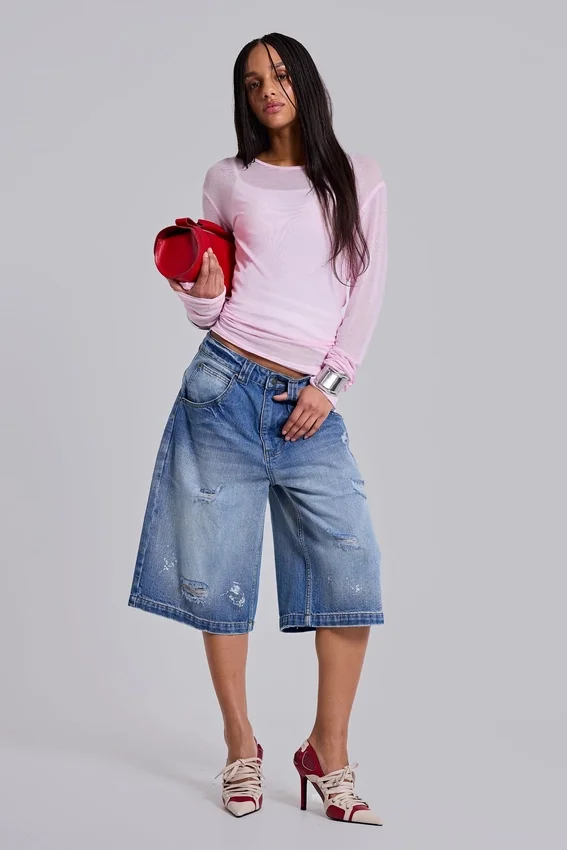 Short en jean « Colossus » délavé