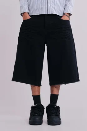 Short en jean Colossus noir sable